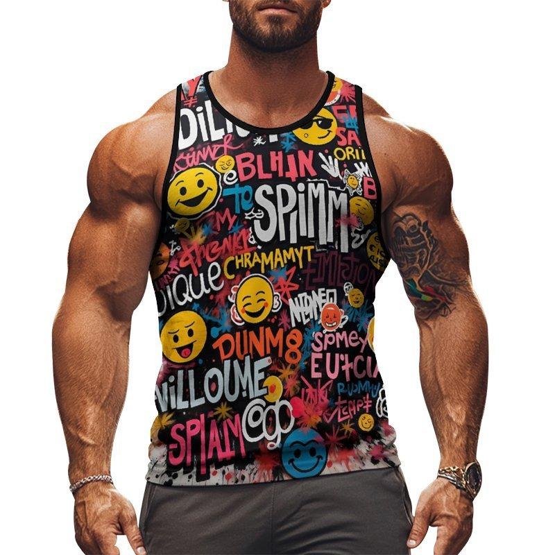 

Спортивная майка с 3D-печатью, летняя, мужская, Y2k, без рукавов, мужской топ, оверсайз, майка, модная уличная одежда, футболка 6XL