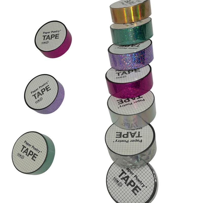 Reflective Colorful Laser Tape for Stationery, Books, Desks, Chairs, and Gift Wrapping Decorations