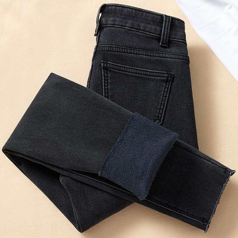 Women s Slim-Fit High-Waisted Grey Denim Jeans with Stretch, Spring/Autumn 2026 Collection, Body-Shaping Pencil Pants 30