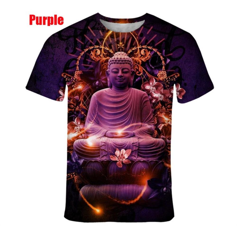 3D Buddha Shakyamuni Printing T Shirt For Men Round Neck Short Sleeve Kid Cool Buddhist Faith Tops T Shirts Harajuku Clothes Tee