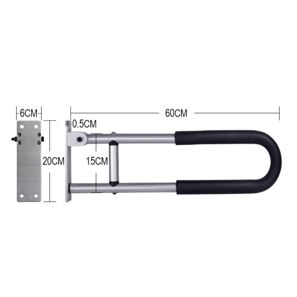 Foldable Toilet Armrest Aluminum Alloy Elder Handrails Practical Grab Bars Rails
