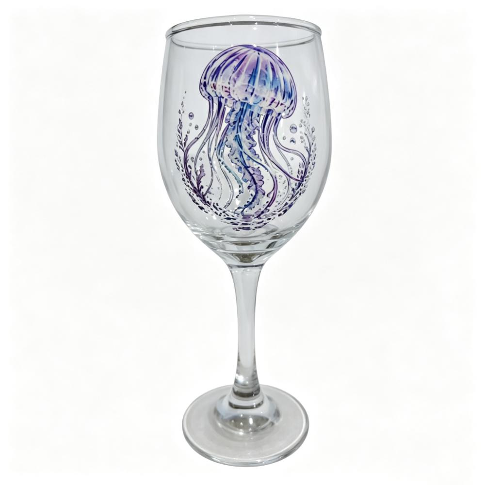 Octopus Ocean Animal Wine Glass Tortoise Dolphin Glass Goblet 2D Printed Shark Whale Marine Animal Tall Glass Home Decor