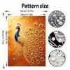 This Golden Peacock Pearl Painting Kit Features 5D Pearls and a Mosaic Art Style. Designed for Elegant Home Wall Decoration.