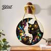 Modern Cat Room Decor Moon Halloween Window Hanging Decor Mystical Black Round Sign Craft Decoration for Indoor Outdoor Wall Art Gothic Home