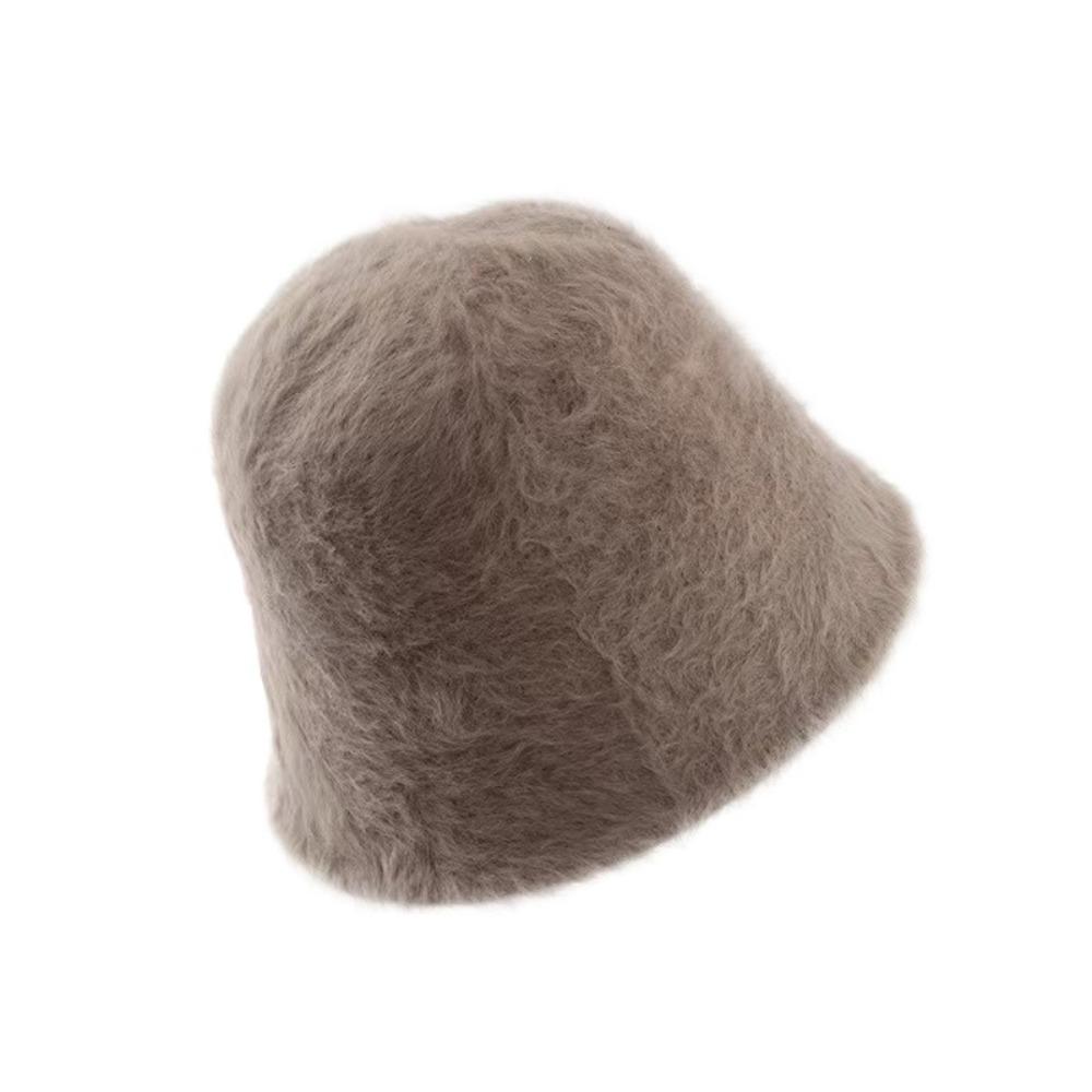 Warm Winter Fisherman Hat Furry Anti-cold Bucket Hat Temperament Plush Bucket Cap  Autumn