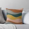 Retro Waves Minimalist Pattern Rust, Blush Pink, Gray, Navy Blue, and Mustard Gold Throw Cushions & Pillows Without Core
