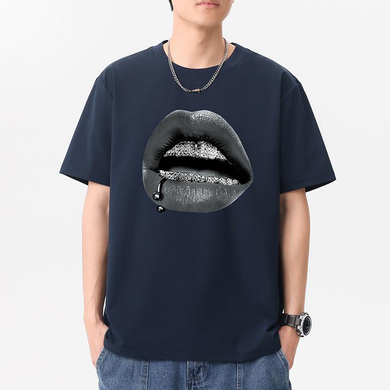 12 Colors Black Lips Men's Short Sleeves T-Shirt 100% Cotton Man Plus Size Tee