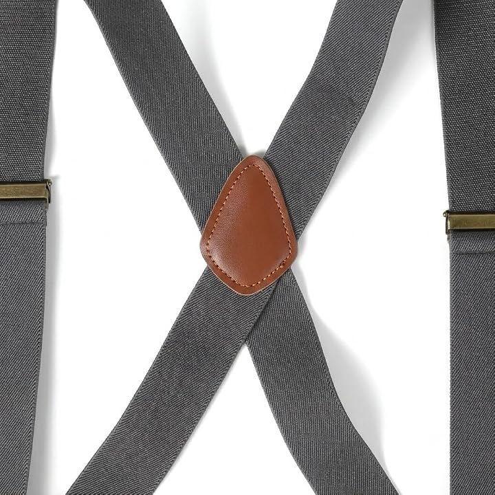 Used HerringLodge Men's Suspenders, Holster Type, 2-Point Fastening, No Belt Required, Prevents Pants from Dropping, Doesn't Slip, For Work, Width