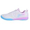 Li Ning Sports Cushioning Slip Resistant Abrasion Resistant Low Top Table Tennis Shoes Unisex White Blue APTT007-1