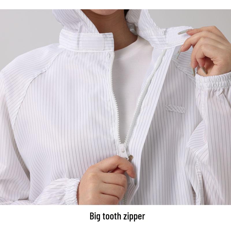 Men's Dustproof Antistatic Hooded Work Suit for Spray Paint - White/Blue