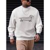 Men's Sweatshirt, Long Sleeve, Crew Neck, Slight Stretch Polyester, Trendy, Comfortable, Casual, Outdoor-Friendly Top For Autumn Winter Daily Wear