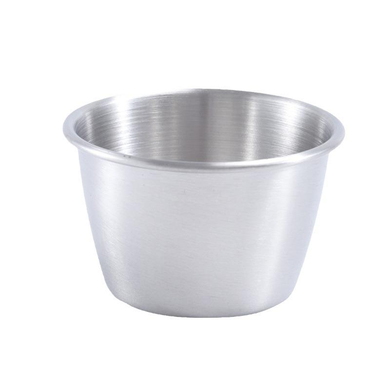Stainless Steel Round Dipping Sauce Cup for Fries, Salad, and Seasoning