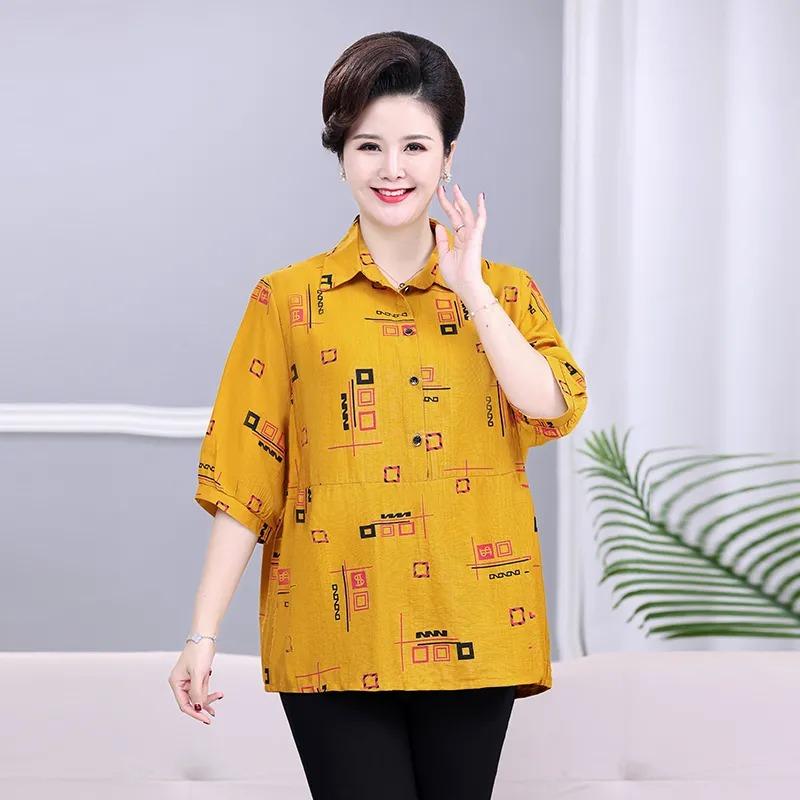 Special Offer Plus Size Pullover Shirt Summer New Middle-aged and Elderly Plus Fat People's Tops