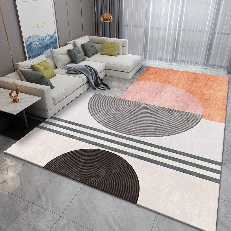 Modern Large Area Rug - Washable Carpet for Living Room or Bedroom with Nordic Style