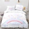 Copripiumino Animali Cartoni Animati Simpatico Set Letto Coniglio Arcobaleno Microfibra Fauna Selvatica Copripiumino Misura Singola Per Bambine Bambini Stanza Kawaii