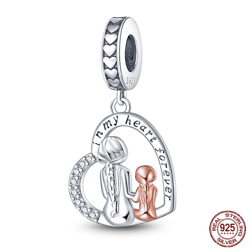 Copper Romantic Heart Series Charms Beads Fit Qikaola Original Bracelet Diy Mother'S Day Jewelry Gifts