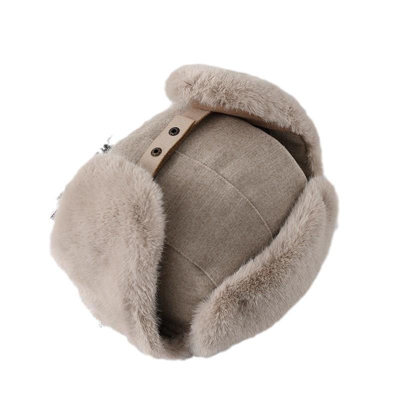 Modische, gespleißte Lei Feng-Mütze, warme Wintermütze mit Ohrenschutz für Damen, winddichte Fahrradmütze für Herren, kältebeständige Nordostmütze