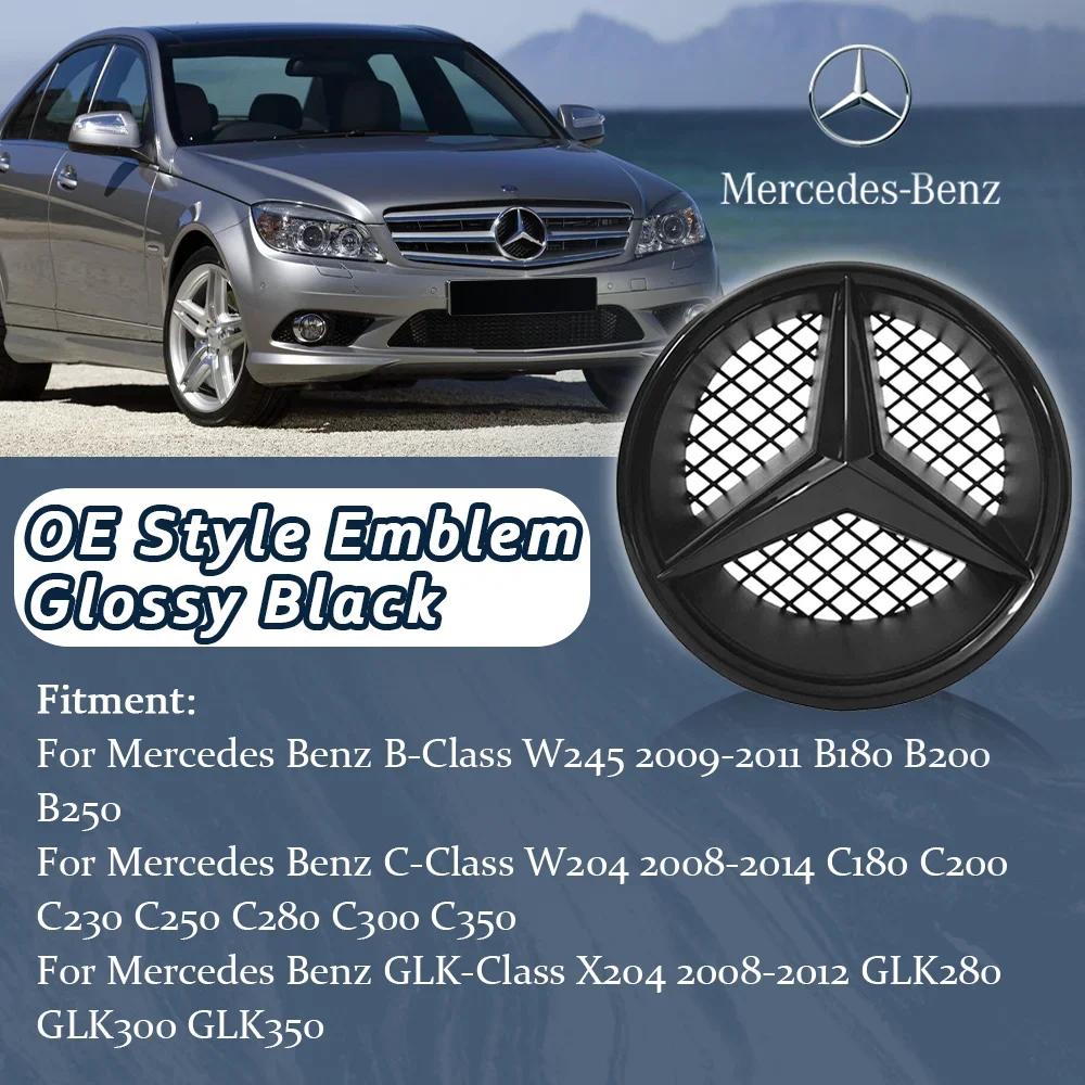 Für Mercedes Benz W245 B200 B250 W204 C300 C250 C350 GLK X204 GLK300 GLK350 Glänzend Schwarz Neuestes 3D Stern Emblem Logo Schwarzer Rand