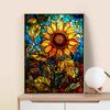 5d DIY Diamond Painting Cross Stitch Colored Glass Sunflower Diamond Embroidery Mosaic Full Round Drill Home Decor Arts