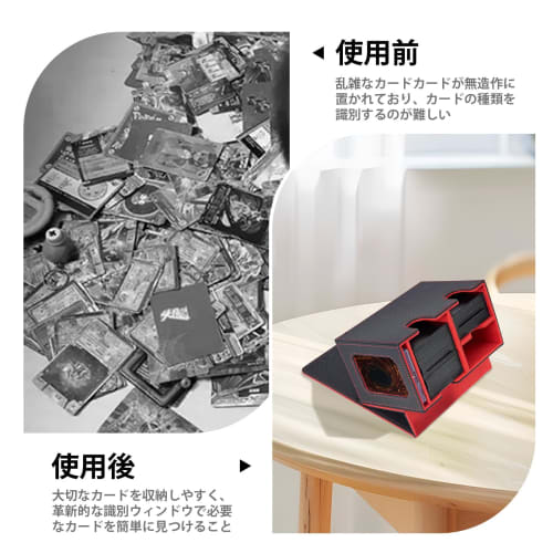 Deck Case, Trading Card Case, Card Display Window, Dice Organizer, Holds 200 Cards, Includes Two Dividers and One Magnetic Loader, Compatible with MTG