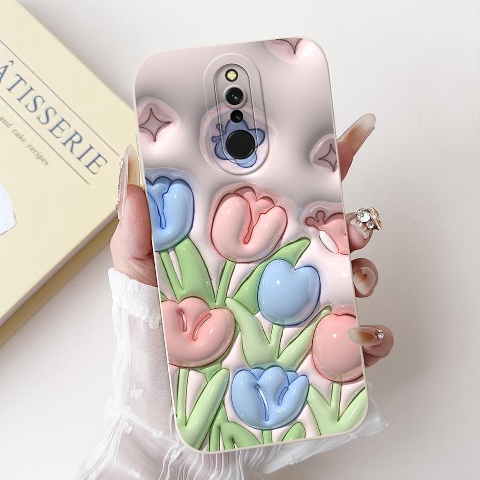 For Xiaomi Redmi 8 2019 Case 6.22" Luxury Flower Painted Cover Soft TPU Shockproof Phone Case For Xiaomi Redmi 8 Redmi8 Bumper