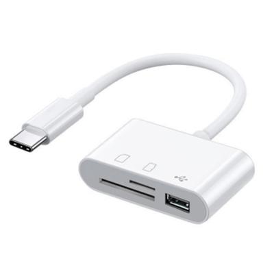3-In-1 Card Reader For Mobile Phone, Tablet, Connected With Type-C Cable With Usb Sd Tf