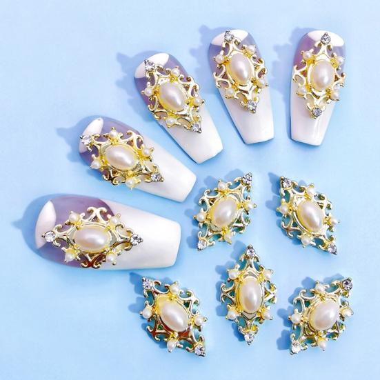 Yousheng 10Pcs/Bag Nail Rhinestones Crowns Dollars Manicure Design Alloy 3D Nail Art Decorations for Nail Design