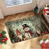 Three Christmas Gnome Print Door Mat Villa Front Entry Patio Sliding Door Home Decor Backyard Seasonal Floor Mat  welcome mat