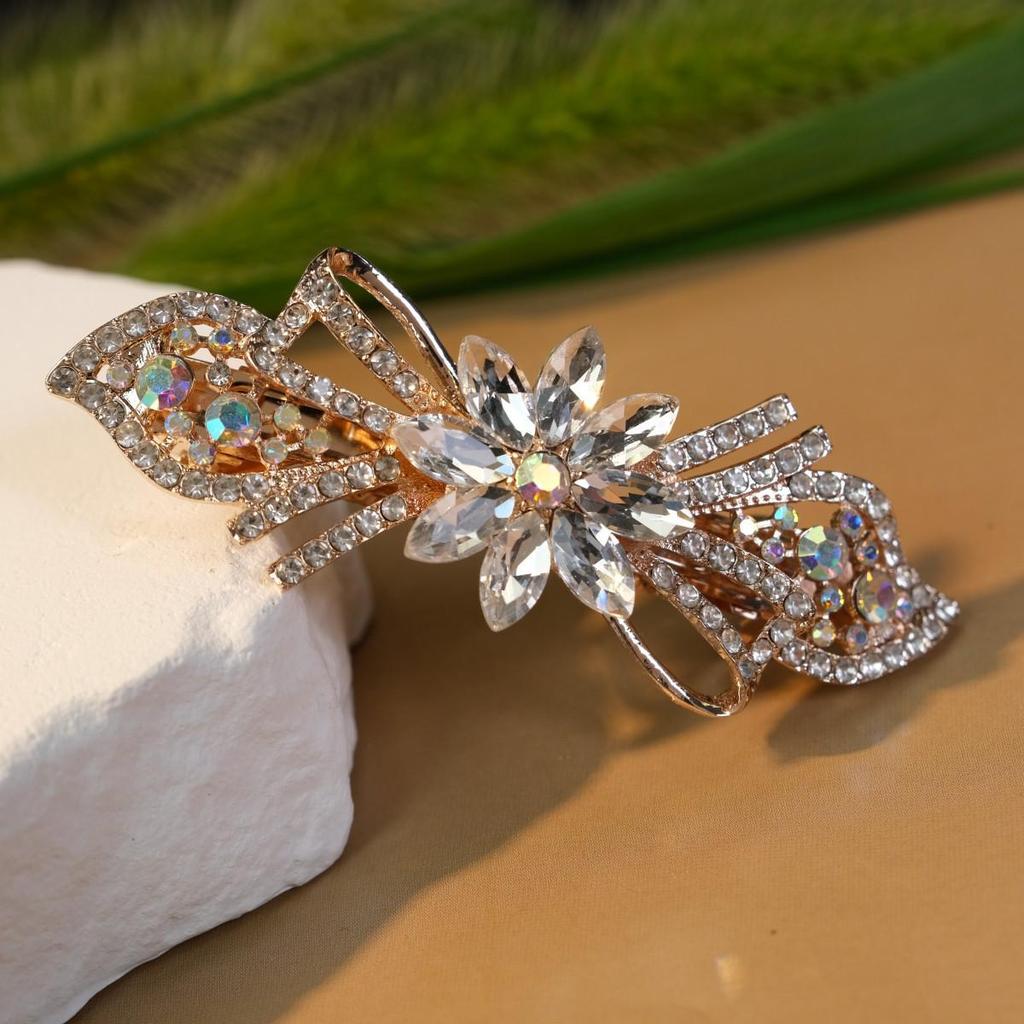 Korean Crystal Hair Clip: High-End Women's Ponytail Headdress – Versatile, Fresh, Sweet Style