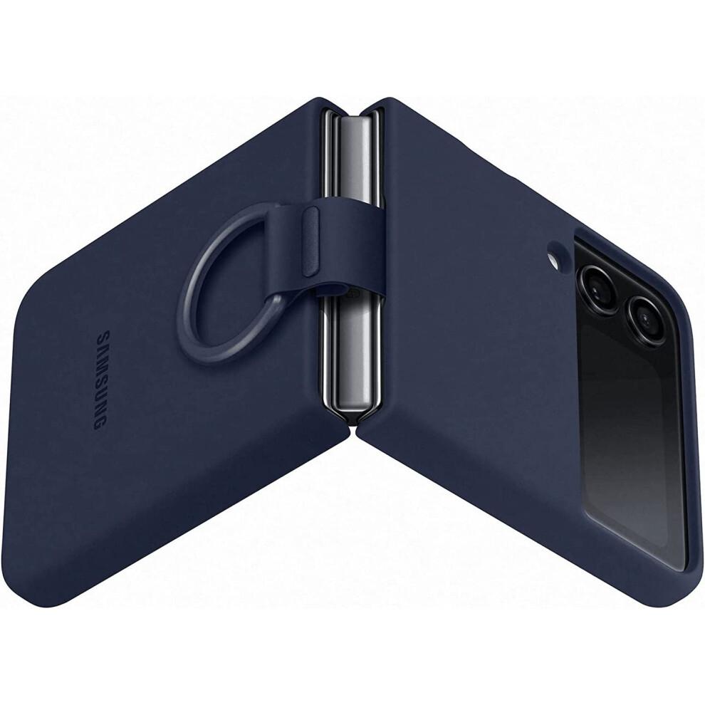 Samsung Galaxy Z Flip 4 Silicone Cover with Navy Blue - EF