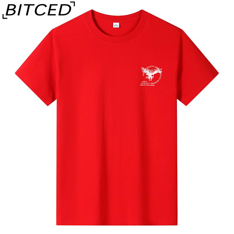 BITCED Хлопковая футболка с коротким рукавом, мужская модная свободная рубашка с половиной рукава, сострадательная рубашка с принтом