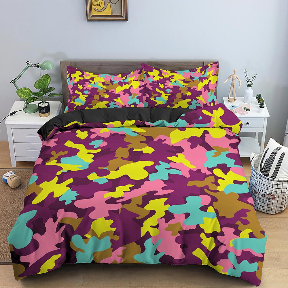 Camouflage Pattern Duvet Cover Bedding Set Microfiber Classic Clothing Style Masking Camo Print Quilt/Comforter Cover Home Decor
