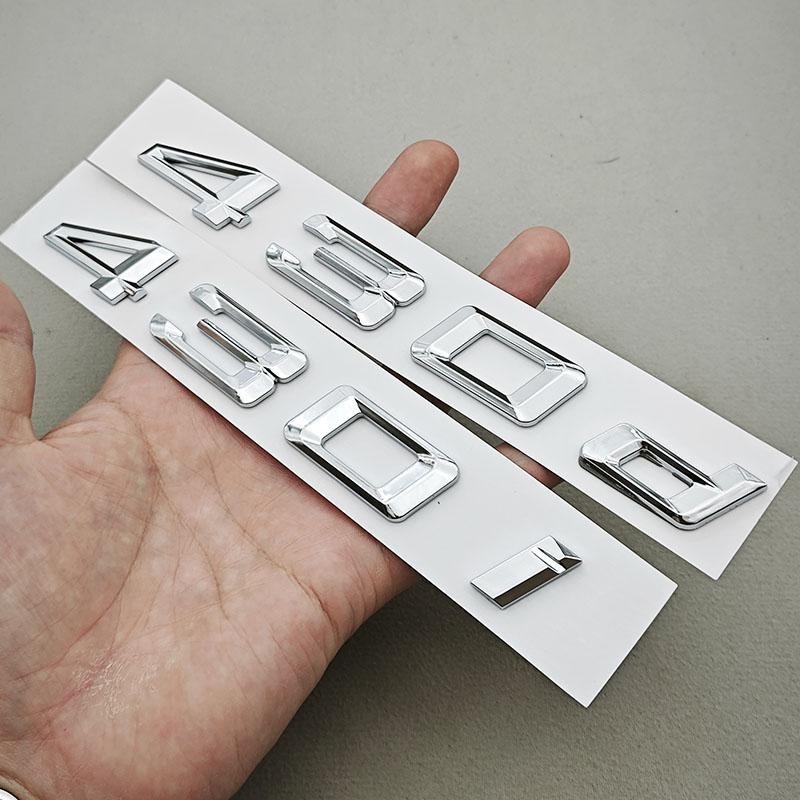 3D ABS Auto Buchstaben Logo 430i 430d Plakette Aufkleber Emblem Abziehbilder Für BMW 4er Serie 430i 430d G22 G26 G23 Heckkennzeichnung Zubehör