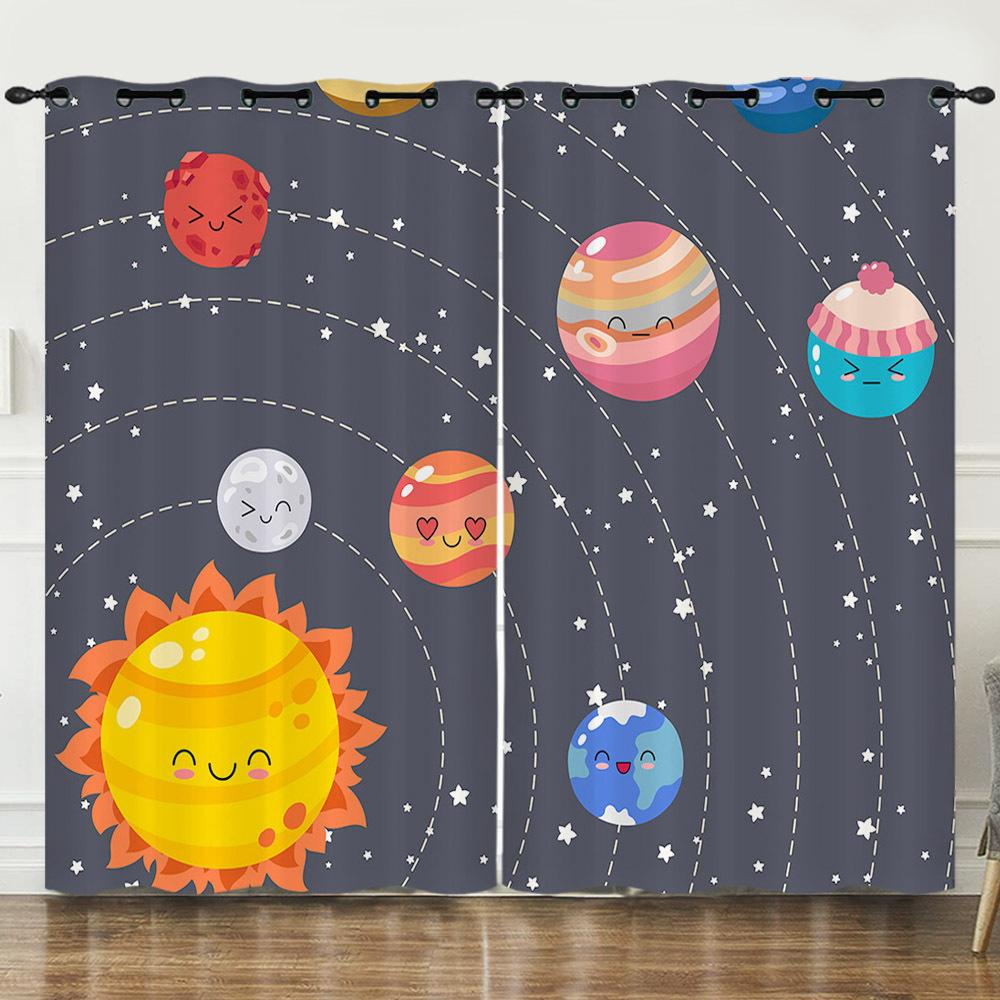 Zasłona Kosmos Wszechświat Gwieździste Niebo Ilustracja 3D Cyfrowy Druk Zasłona zaciemniająca z przelotkami