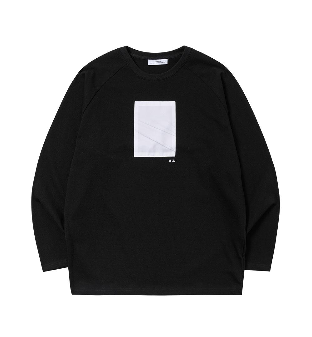 261 Iui Signature Wrinkle Raglan Long Sleeve Black White Black White/2