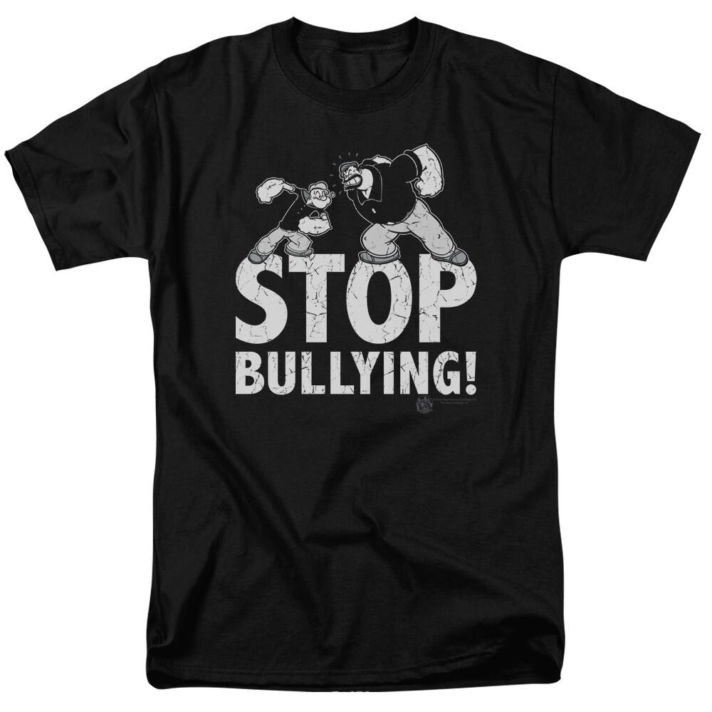 26 Попай Стоп Буллинг Футболка Лицензионная Комикс Мультфильм Футболка Черная Унисекс Футболка M