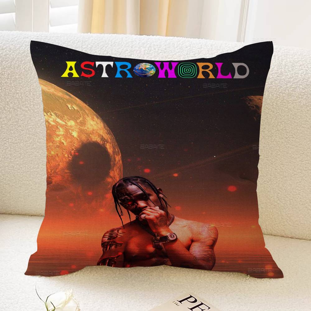 Travis Scott Astroworld 45*45cm Cushion Cover Pillow Cover Decor Pillowcase Home Pillowcase for Couch Pillow