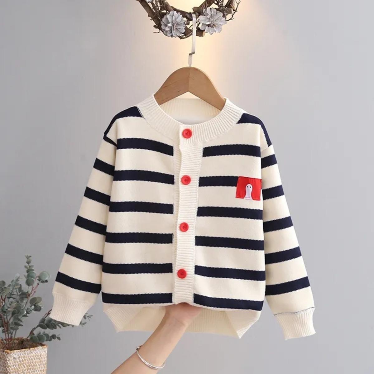 

Детский свитер кардиган осенний наряд новый корейский стиль западный стиль детская куртка весенне-осенний вязаный свитер 140cm