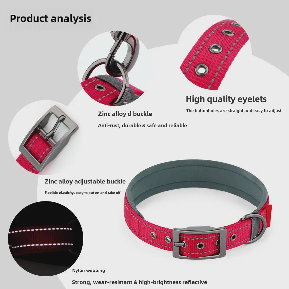 Customizable Neoprene Dog Collar: Comfortable, Non-Squeezing, Reflective Collar for Dogs of All Sizes