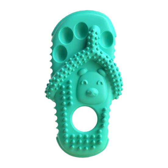 Jouet à mâcher pour chien en forme de pantoufle Caoutchouc Pantoufle Jouet de dentition pour chiot Jouet de nettoyage des dents pour mordeurs agressifs Mordiller Mâcher
