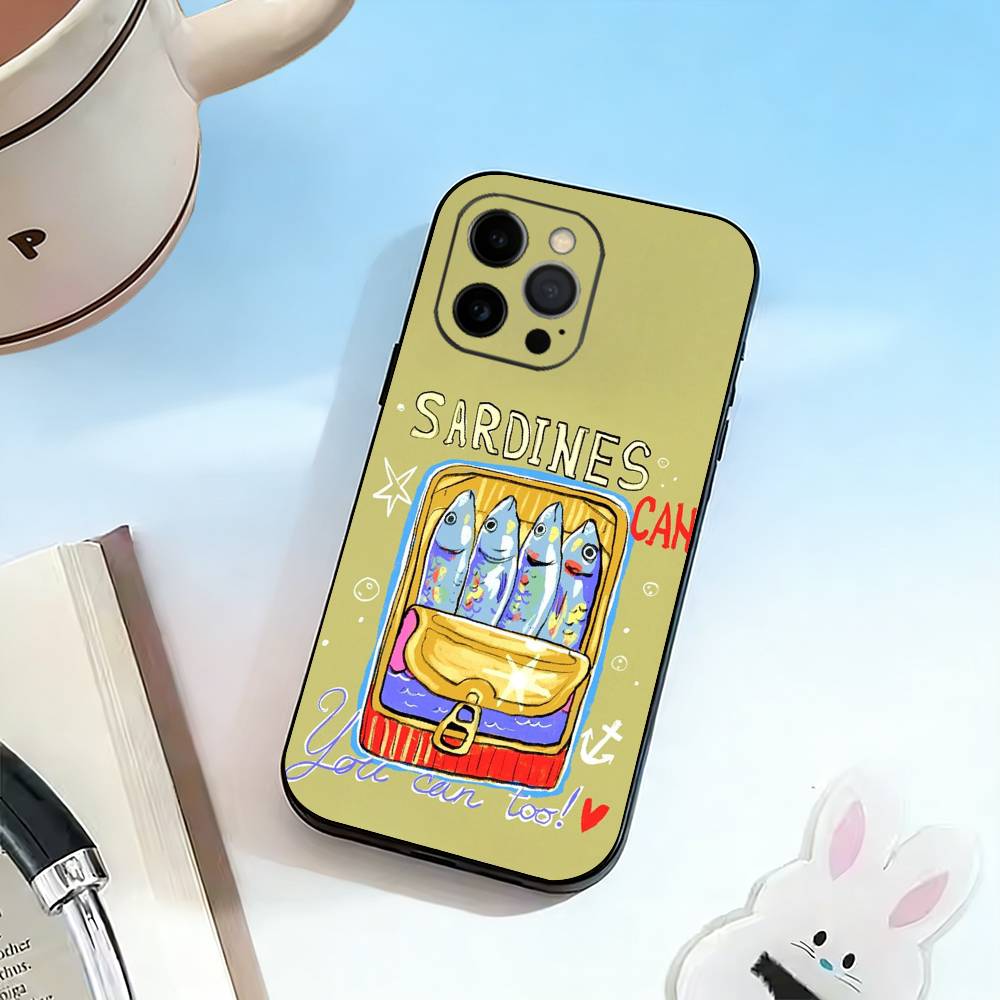 Sardine  Phone Case Silicone Soft For IPhone 17 16 15 14 13 12 11 X XR Plus Pro Max Plus