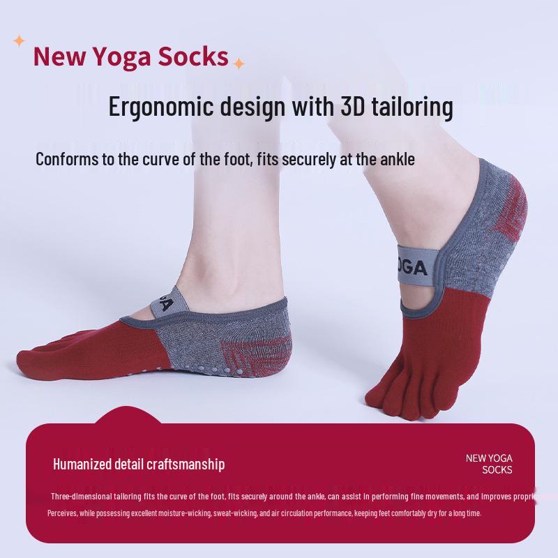 Women's Non-Slip Five-Finger Yoga & Pilates Socks – Summer Short Thin Fitness & Dance Socks