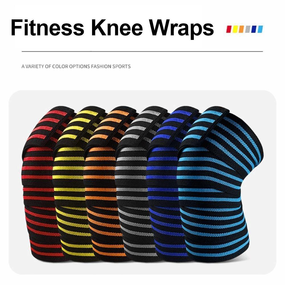 Elastic Knee Wraps 180*8CM Professional Knee Bandages Sports Safety Compression Straps Squats Training Knee Braces