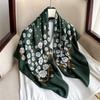 Fashion printed silk scarf twill silk high quality square scarf women's headscarf 91x91cm travel shawl autumn and winter scarf