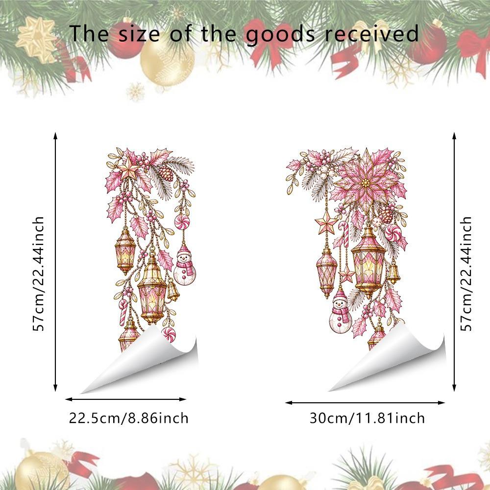 Multicolor Christmas Window Sticker Leaves Flower Vine Christmas Glass Stickers Party Supplies