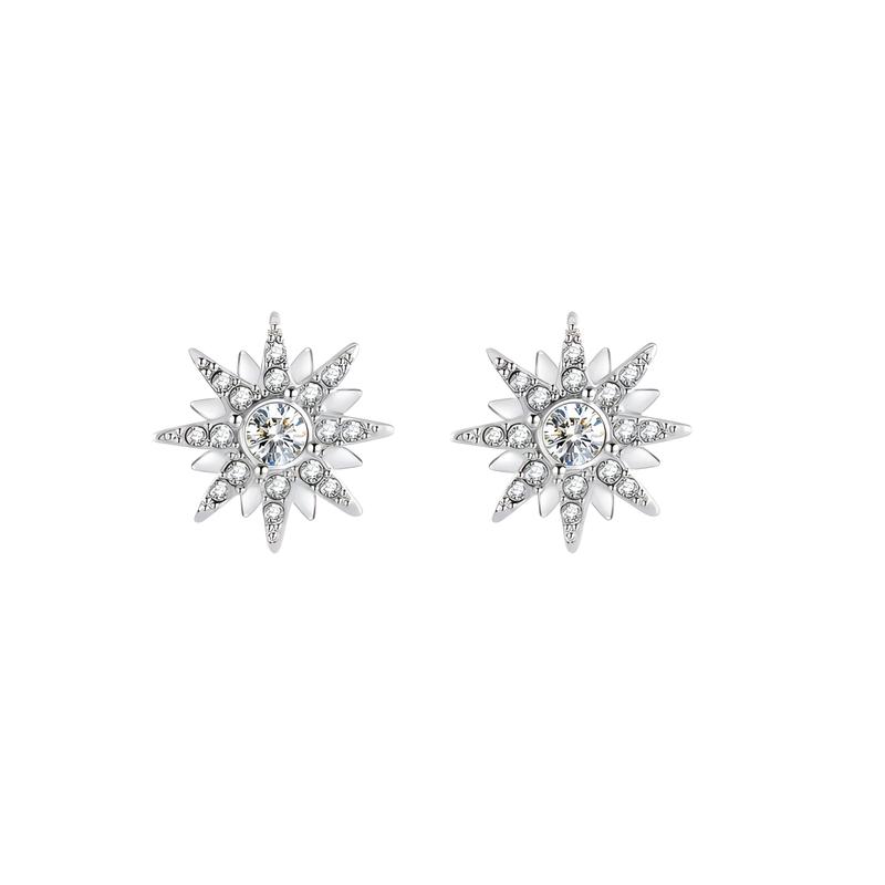 Серьги-гвоздики Givenchy в форме снежинки из сплава для женщин, серебристые 6833112 60528340-NY0-silver F серебряный
