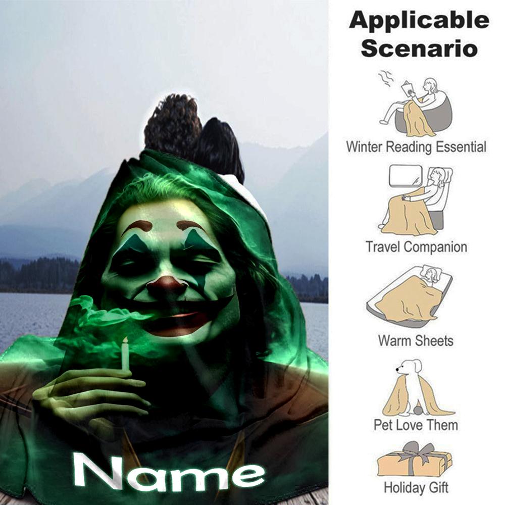 Customiz Name Personality Joker Blanket Soft &Warm Sofa Office Bed Travel Lunch Break Blanket, Gift Suitable All Seasons