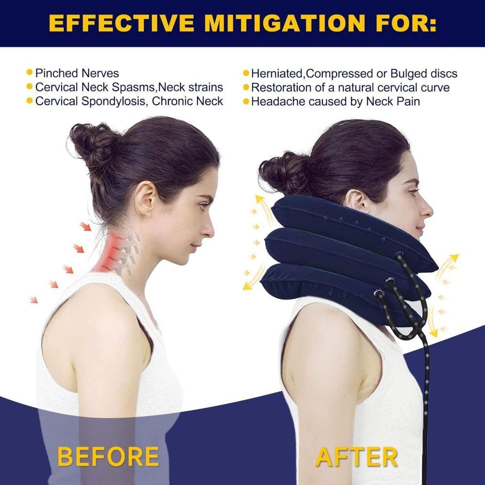 Foldable Cervical Traction Device Adjustable Neck Traction Pillow  Posture Correct