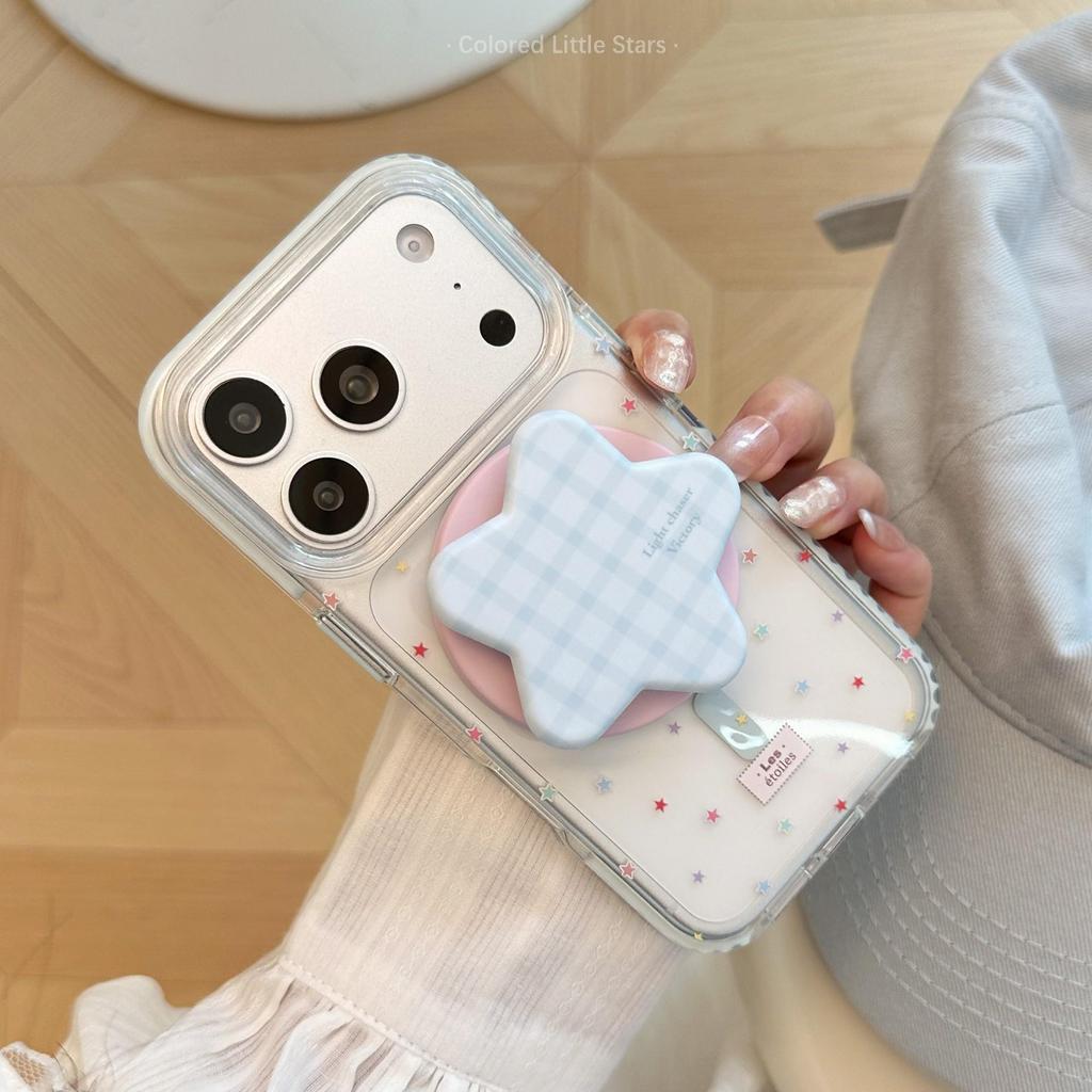Colorful Star Magnetic Phone Case for iPhone 16, iPhone 17, and iPhone 17 Pro Max