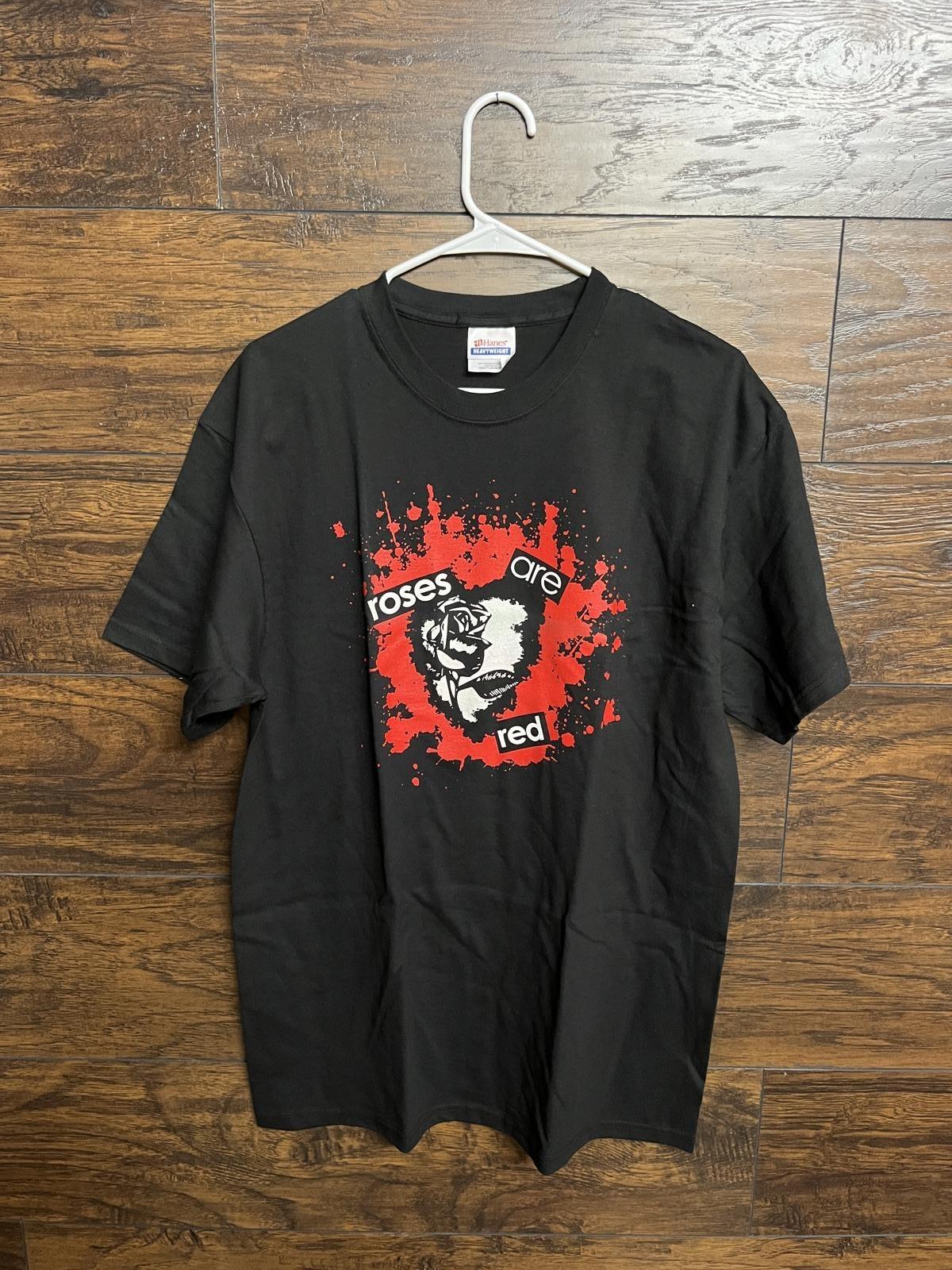 Y2K Roses Are Red Band Tee - Trustkill Records T-shirt - XL S